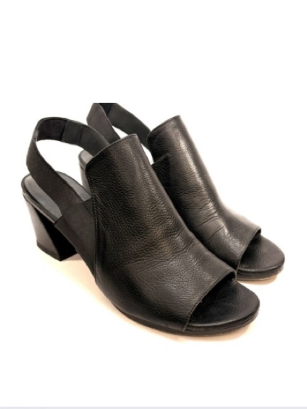 Stuart Weitzman Black Open-Toe Slingback Sandals